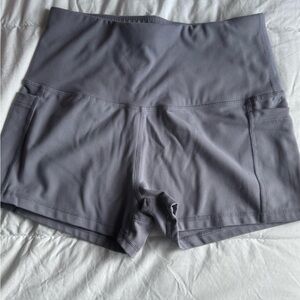 Gray Women's Athletic Shorts with pockets